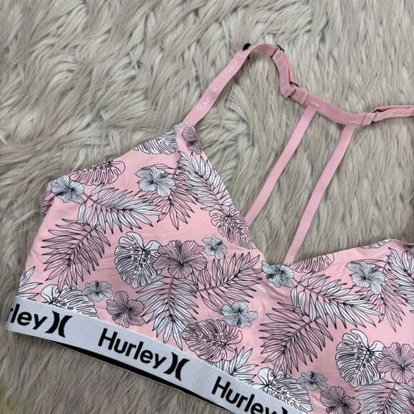 Hurley Floral Strappy Back Pullover Bralette Bra - Picture 2 of 4